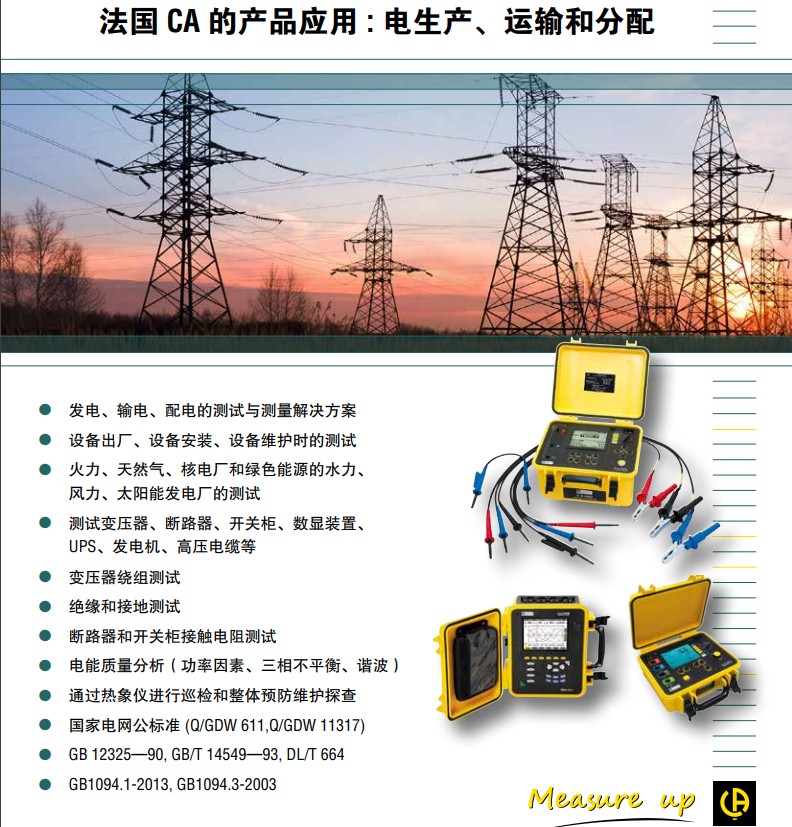 法***CA 電能質(zhì)量分析儀C.A 8230在電力行業(yè)中的應用